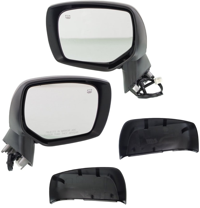 Power Mirror Pair/Set for Subaru Impreza 2012-2014/XV Crosstrek 2013-2014, Left (Driver) and Right (Passenger), Manual Folding, Heated, Textured, Without Signal Light, Suitable for Sedan/Wagon, Replacement