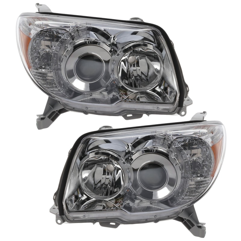 Headlight Lens and Housing Pair/Set for 2006-2009 Toyota 4Runner, Right (Passenger) and Left (Driver), Suitable for Limited/SR5 Models, Replacement