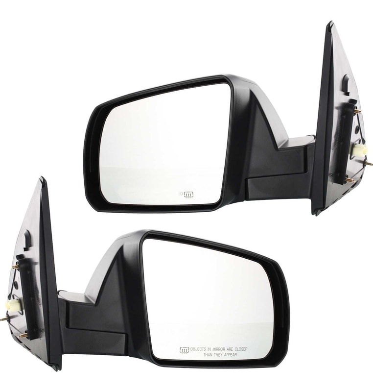 Mirror Pair/Set for 2007-2013 Toyota Tundra Base/SR5 Models, Right (Passenger) and Left (Driver), Non-Towing, Power-Operated, Manually Folding, Heated, Textured, Without Memory, With Puddle and Signal Light, Cold Climate Spec Replacement