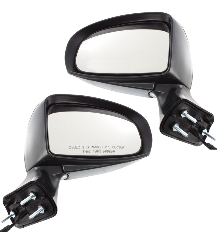 Power Mirror Pair/Set for Toyota Venza 2009-2013, Right (Passenger) and Left (Driver), Manual Folding, Non-Heated, Paintable Replacement