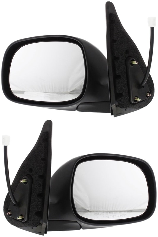 Mirror Pair/Set for Toyota Tundra 2004-2006, Double Cab, SR5 Model, Non-Towing, Power Operated, Manual Folding, Heated, Chrome, Right (Passenger) and Left (Driver) Side Replacement
