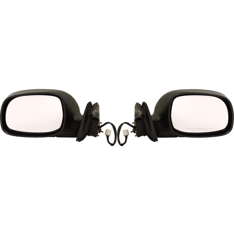Mirror Pair/Set for 2003-2004 Toyota Tundra Limited, Access Cab - Right (Passenger) and Left (Driver) Side, Non-Towing, Power Operation, Manual Folding, Heated, Paintable - Replacement