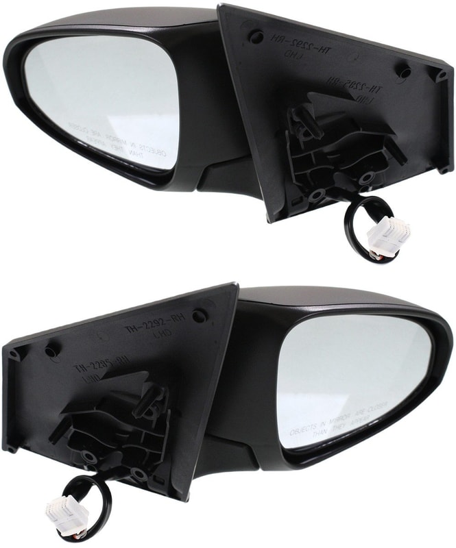 Power Mirror Pair/Set for 2014-2019 Toyota Corolla, Right (Passenger) and Left (Driver), Manual Folding, Heated, Paintable, with In-Housing Signal Light, without Auto Dimming, Blind Spot Detection, Memory Replacement