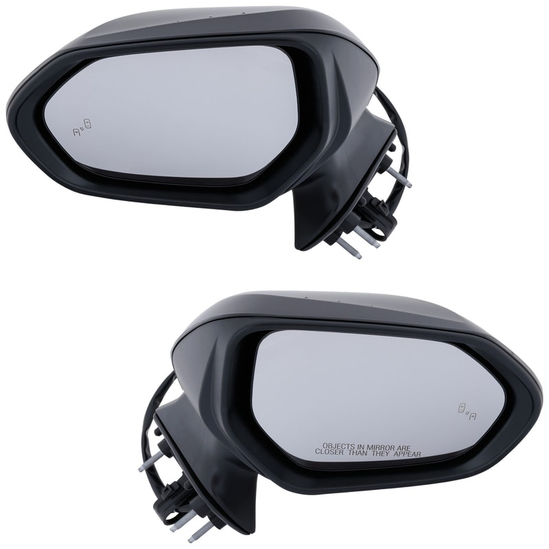 Mirror Pair/Set for 2019-2022 Avalon, Right (Passenger) and Left (Driver), Power, Manual Folding, Heated, Paintable, with Blind Spot Detection in Glass and In-housing Signal Light, without Auto Dimming and Memory, Replacement