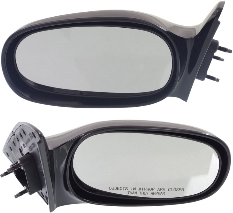 Manual Adjust Mirror Pair/Set for 1998-2002 Corolla, Right (Passenger) and Left (Driver), Non-Folding, Non-Heated, Without Auto Dimming, BSD or Memory, Signal Light, Paintable, Replacement