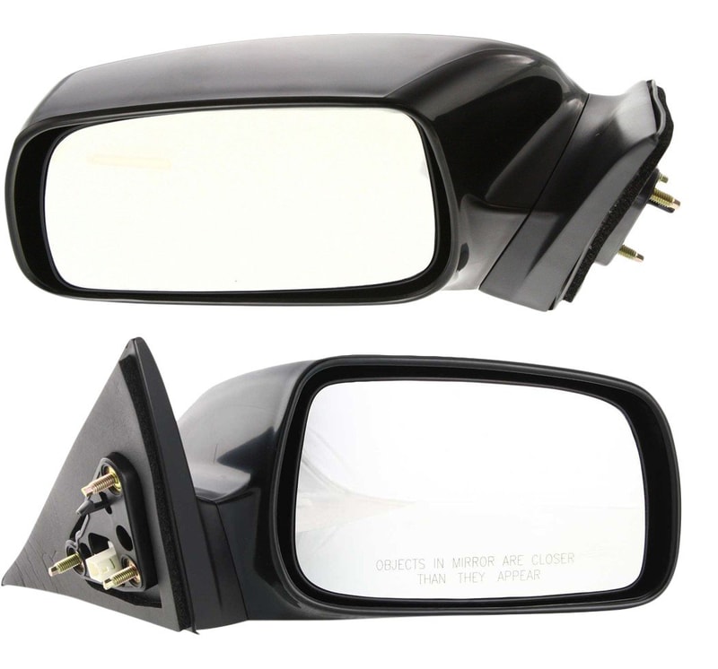 Power Mirror Pair/Set for 2007-2011 Toyota Camry, Right (Passenger) and Left (Driver), Non-Folding, Heated, Paintable, without Auto Dimming, Blind Spot Detection, Memory, & Signal Light, Japan Built Vehicle Replacement