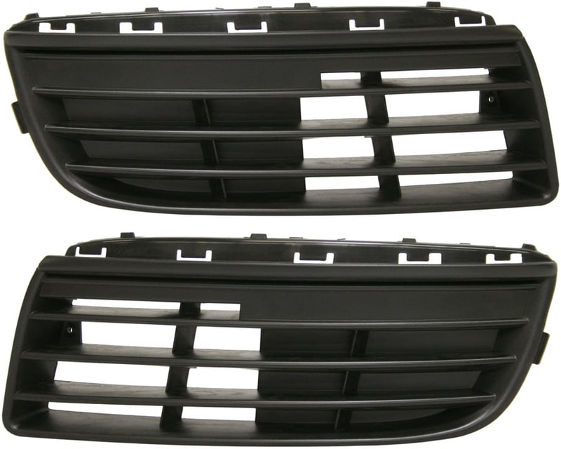 Pair/Set - Fog Light Cover for Volkswagen Jetta 2005-2010, Right (Passenger) and Left (Driver), Outer, Textured Black, Without Fog Light Hole, Replacement Set
