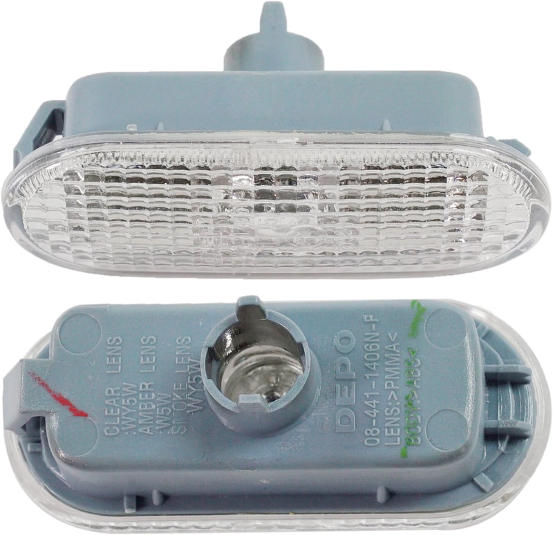 Front Side Marker Light for Volkswagen Passat (2001-2005), Golf (1999-2006), Right (Passenger) and Left (Driver), Lens and Housing, Side Repeater Replacement Light Set
