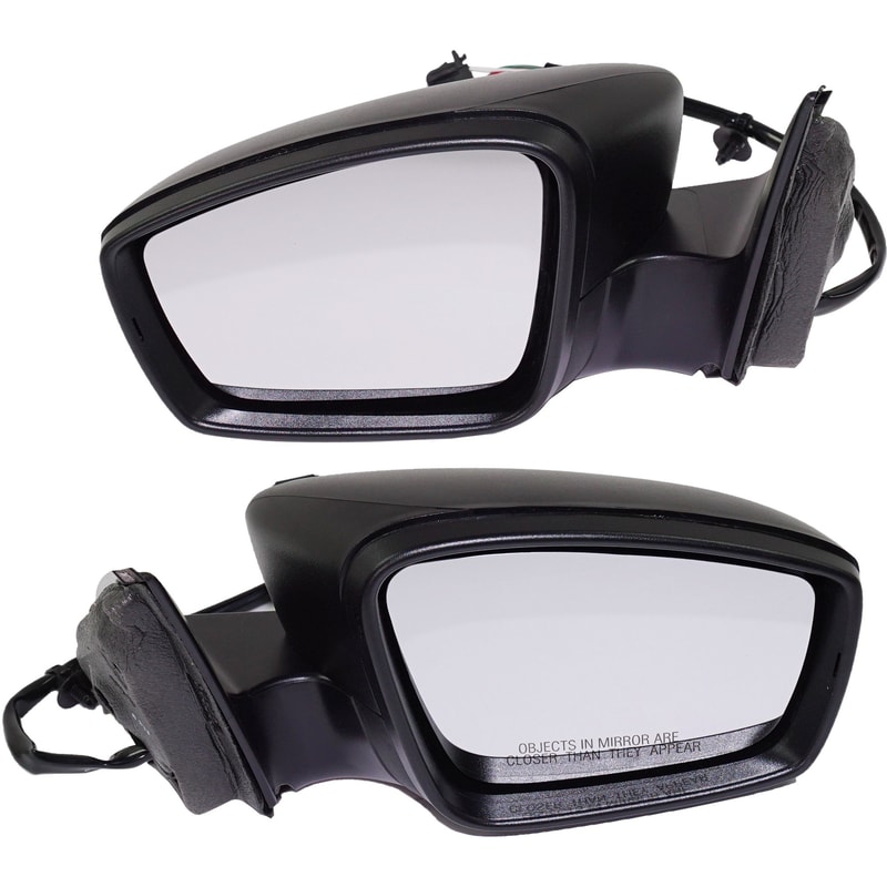 Power Mirror Pair/Set for 2013-2016 Jetta Hybrid Model, Right (Passenger) and Left (Driver), Manual Folding, Heated, Textured with Memory Feature, Replacement
