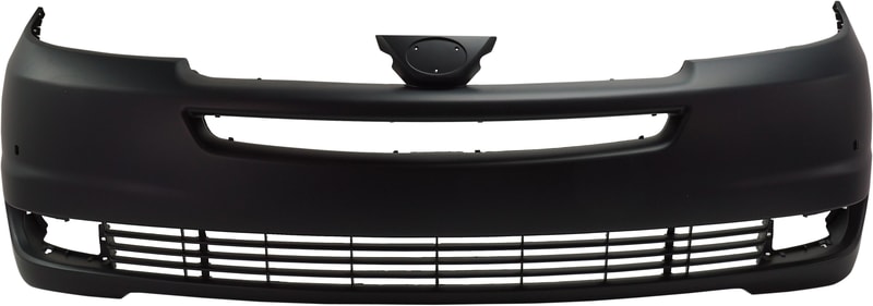 Front Bumper Cover for 2004-2005 Toyota Sienna, Primed (Ready to Paint), with Park Assist Sensor Holes, without Radar Cruise Control, Replacement