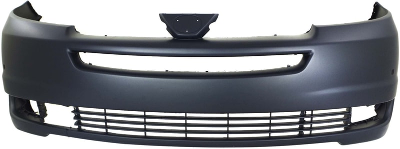 Front Bumper Cover for Toyota Sienna 2004-2005, Primed (Ready to Paint), with Parking Assist Sensor Holes, with Radar Cruise Control, Replacement