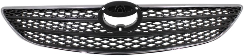 Grille for 2002-2004 Toyota Camry SE Model, Chrome Shell, Painted Silver Insert, Without Action Package, Replacement