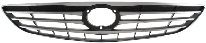 Grille for Toyota Camry 2005-2006, ABS Plastic, Chrome Shell/Painted Silver Insert, USA Built, LE/XLE Model, Replacement