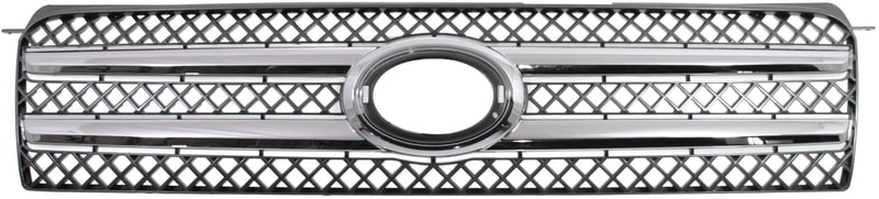 ABS Plastic Grille for Toyota Highlander 2006-2007, Painted Black Shell and Insert, Replacement