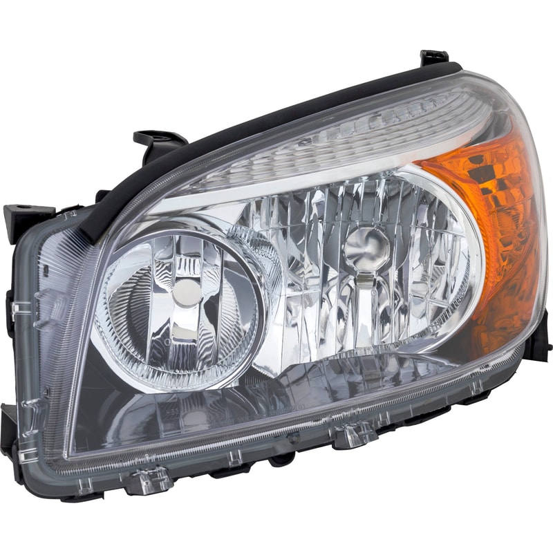 Headlight for Toyota RAV4 2006-2008, Left (Driver), Lens and Housing, Clear Lens, Black Interior, Sport Model, Replacement