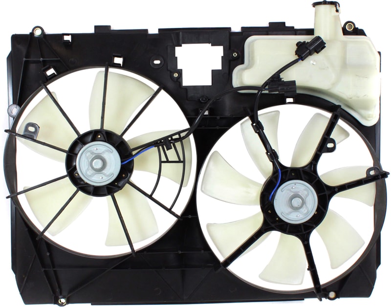 Radiator Fan Shroud Assembly for Toyota Sienna 2004-2005, Includes Coolant Tank, with Towing Package, Without Control Module, Replacement