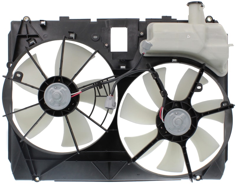 Radiator Fan Shroud Assembly for Toyota Sienna 2004-2005, Without Tow Package, Includes Coolant Tank, Without Control Module, Replacement