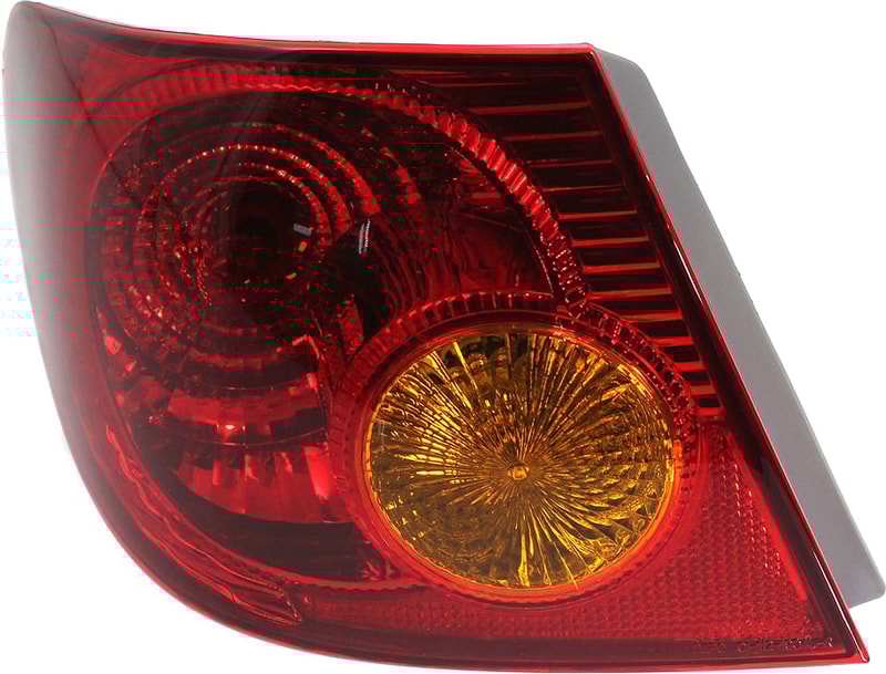 Outer Tail Light Assembly for 2003-2004 Toyota Corolla, Left (Driver) Side, Replacement