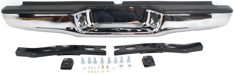 Step Bumper with Face Bar and Pad for TOYOTA TACOMA 1995-2004, Chrome, Fleetside, All Cab Types, w/ Pad Provision, w/ Mounting Bracket, Replacement
