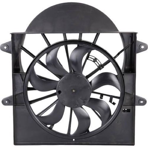 Radiator Cooling Fan Assembly for 2008 - 2010 Toyota Highlander, Gas Hybrid, Includes Motor/Blade/Shroud/Control Unit, OEM Compatible: 1671120190-PFM, Replacement
