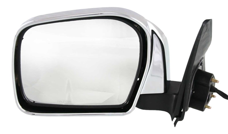 Power Mirror for Toyota Tacoma 2001-2004, Left (Driver), Manual Folding, Non-Heated, Chrome, for Pre Runner, 2WD (Two-Wheel Drive) / Base/DLX, 4WD (Four-Wheel Drive) Replacement