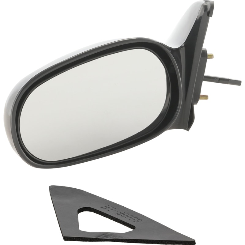 Manual Remote Mirror for Toyota Corolla/Chevrolet Prizm 1998-2002, Left (Driver), Non-Folding, Non-Heated, Paintable, without Auto Dimming, Blind Spot Detection, Memory, and Signal Light, Replacement