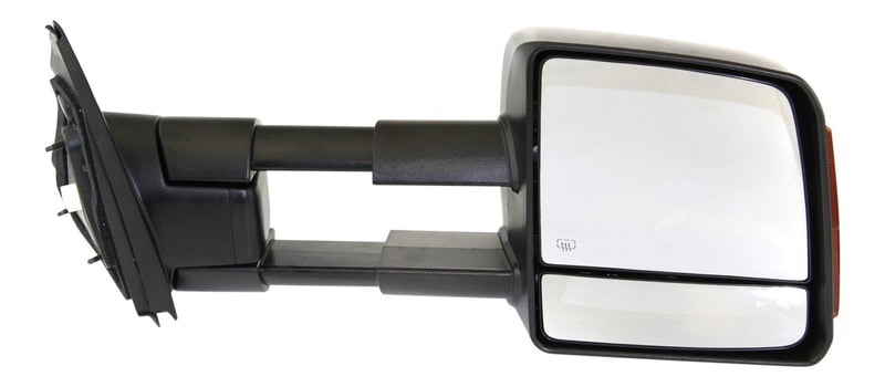 Towing Mirror for Toyota Tundra 2007-2021 Right (Passenger), Power Adjustable, Manually Folding, Heated, Textured Finish, with Signal Light, Replacement