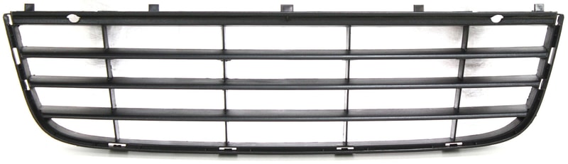 Front Bumper Grille for Volkswagen Jetta 2005-2010, Center Position, Textured Black, Without Chrome Moulding, Replacement