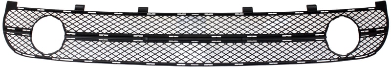Front Bumper Grille for 2001-2005 Volkswagen Beetle, Center, Mesh Insert, Textured Black with Fog Light Hole, Replacement