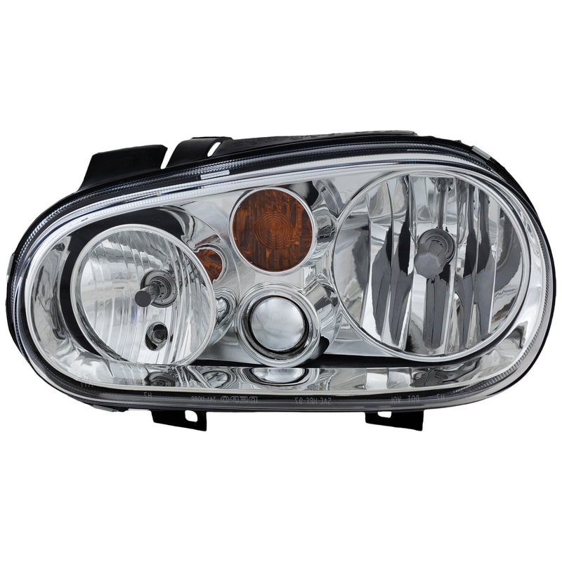 Headlight Assembly for Volkswagen Golf 2002-2006, Left (Driver), Halogen, Without Fog Lights, Replacement