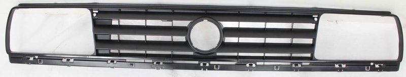 Plastic Grille for Volkswagen Golf/Jetta 1988-1992, Painted Black Shell and Insert, Replacement