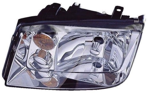Left Driver Headlight Assembly for 2002 - 2005 Volkswagen Jetta, Front Housing/Lens/Cover, Fits 2.0L L4/2.8L V6/1.9L L4, Without Fog Lights, Type 4, from VIN# 2108642, Composite, OEM 1J5941017BJ, Replacement