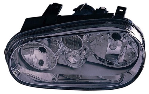 Right (Passenger) Headlight Assembly for 1999 - 2002 Volkswagen Golf, Front Headlight Assembly Replacement Housing/Lens/Cover, Type 4 without Fog Lights, with Bright Bezel, Composite,  1J0941018B, Replacement