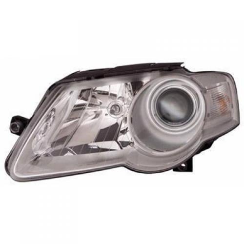 Right (Passenger) Headlight Assembly for 2006 - 2010 Volkswagen Passat, Halogen, Valeo Brand, Composite,  3C0941006AE, Replacement