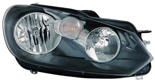 Right (Passenger) Headlight Assembly for 2010 - 2014 Volkswagen Golf, Hella Brand Front Light Replacement Housing/Lens/Cover,  5K0941006C, Composite, Replacement