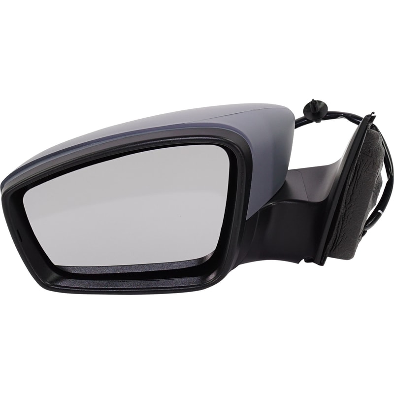 Power Mirror for Volkswagen Jetta Hybrid Model 2013-2016, Left (Driver), Manual Folding, Heated, Paintable with Memory, Replacement
