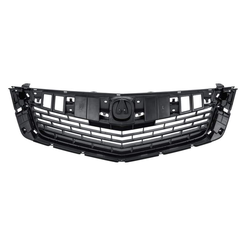Grille Assembly for Acura TSX 2009-2010, Primed (Ready to Paint), with Chrome Upper and Lower Molding, Replacement