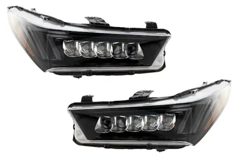 Headlight Assembly for Acura MDX 2017-2020, Left (Driver) and Right (Passenger), LED, Without Logo, A-Spec Model, Replacement Pair/Set