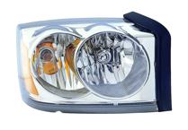 Right (Passenger) Headlight Assembly for 2006 - 2007 Dodge Dakota, Without Black Bezel, Composite, Replacement,  55077606AC