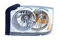 Left (Driver) Headlight Assembly for 2006 - 2007 Dodge Dakota, Without Black Bezel, Composite,  55077607AC Replacement