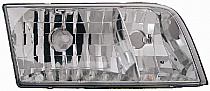 Right (Passenger) Headlight Assembly for Ford Crown Victoria 1998 - 2011, Front Replacement Housing/Lens/Cover Without Bulbs or Sockets, Composite,  4W7Z13008B, Replacement