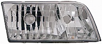 Left (Driver) Headlight Assembly for 1998-2011 Ford Crown Victoria, Front Headlight Assembly Replacement Housing/Lens/Cover, without Bulbs or Sockets, Composite Replacement Lens Design,  4W7Z13008A, Replacement