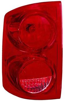 Left (Driver) Tail Light Lens/Housing for 2005 - 2011 Dodge Dakota, Rear Tail Light Assembly Replacement, Includes Lens;  55077605AD, Replacement