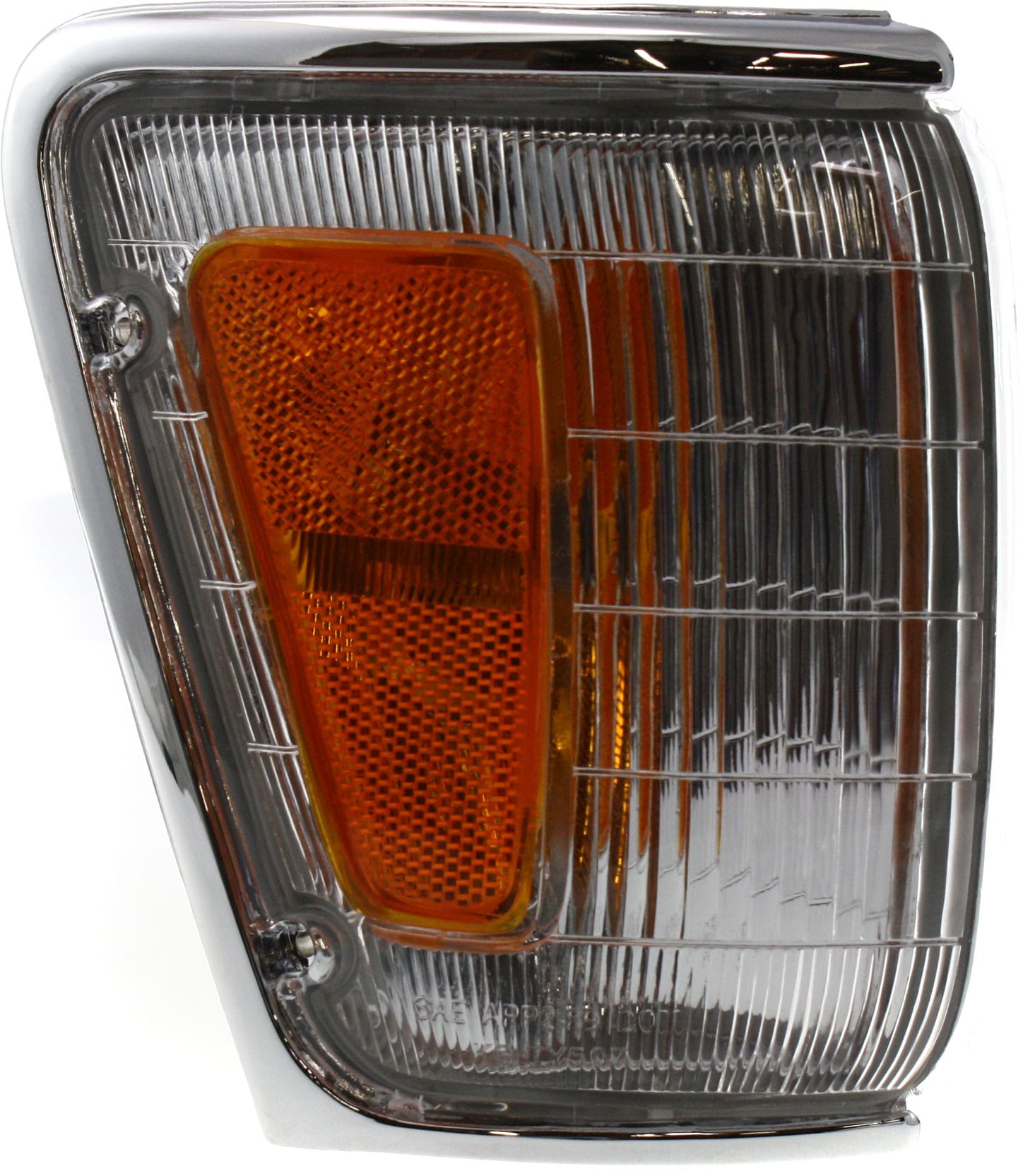 Corner Light Assembly for Toyota Pickup 1989-1991, Right (Passenger) Side with Chrome Trim, Replacement