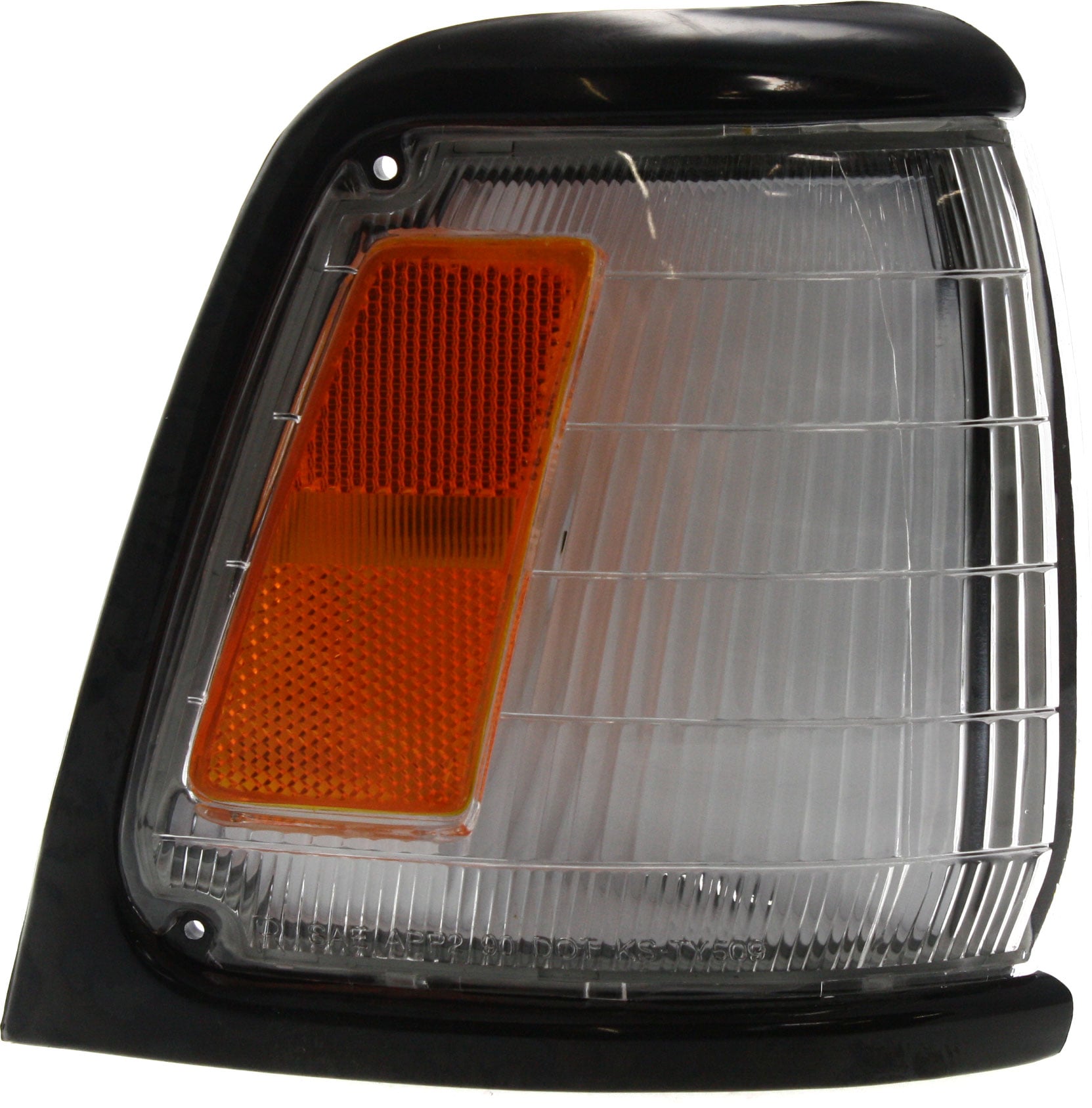 Corner Light Assembly for Toyota Pickup 1989-1991, Right (Passenger) Side, with Black Trim, 2WD (Two-Wheel Drive), Base Model, Replacement