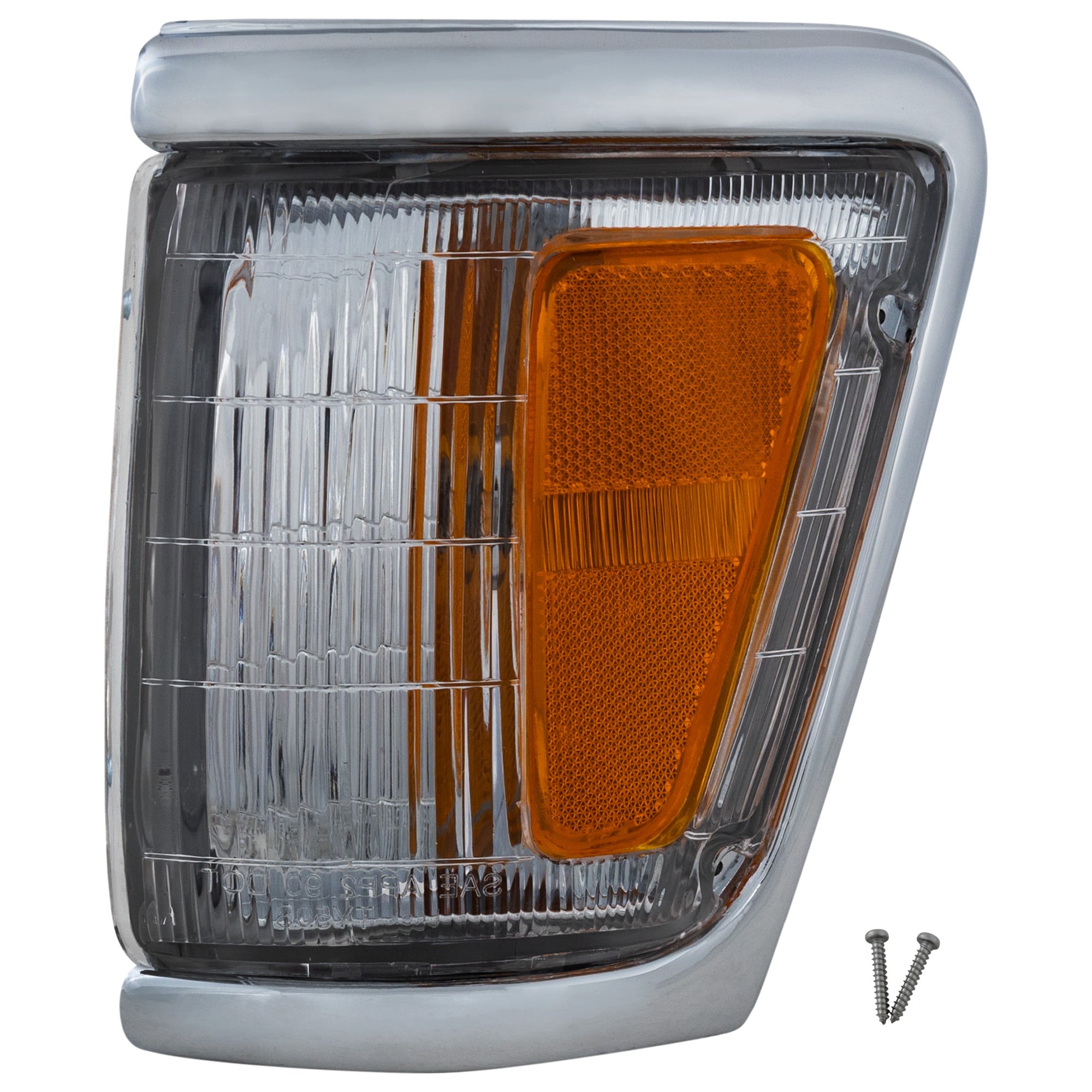 Corner Light Assembly for Toyota Pickup 1992-1995, Left (Driver) Side, with Chrome Trim, 4WD (Four-Wheel Drive), Replacement