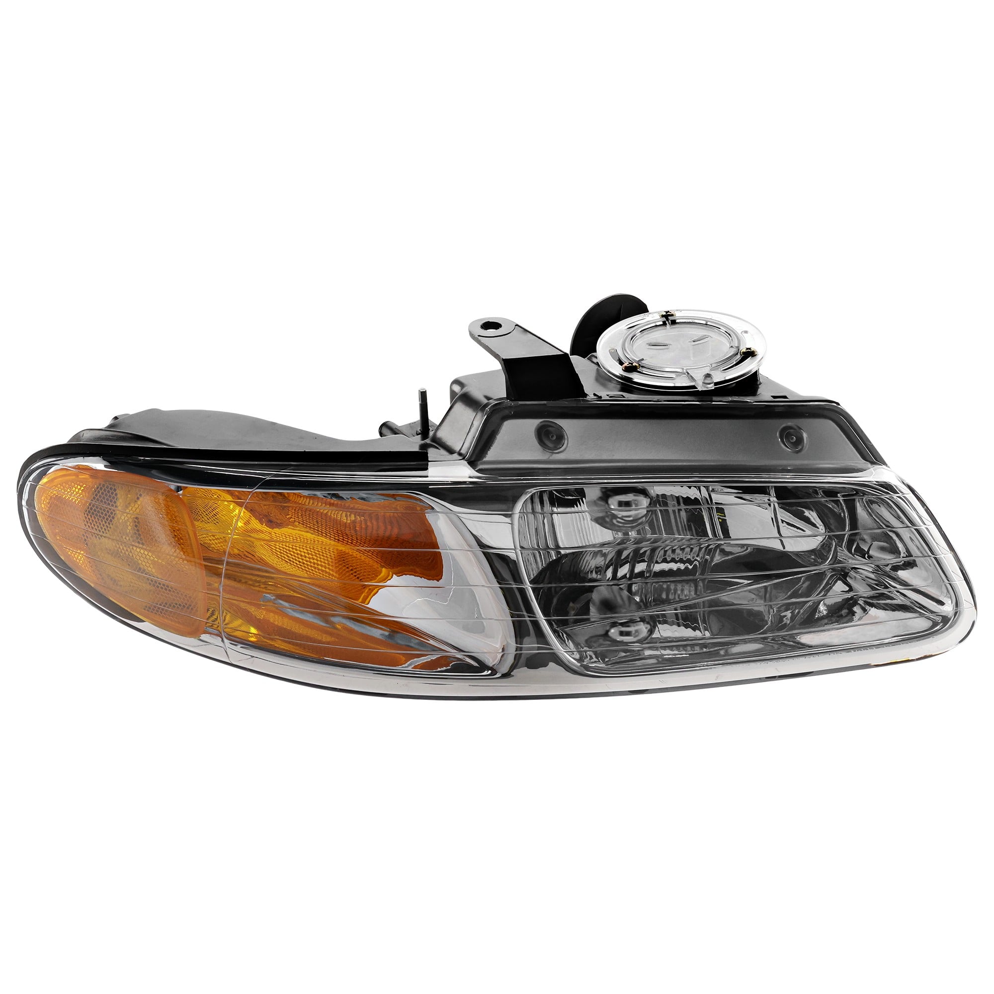 Headlight Assembly for Dodge/Chrysler Caravan, Town and Country, Voyager (1996-1999), Halogen, Right (Passenger) Side, Without Quad Lights, Replacement