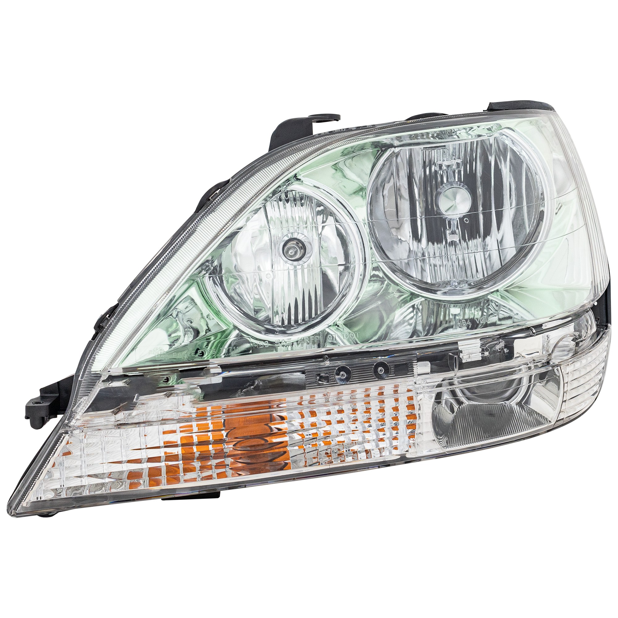Headlight Assembly for Lexus RX300 2001-2003, Left (Driver), Halogen, Chrome Interior, Replacement