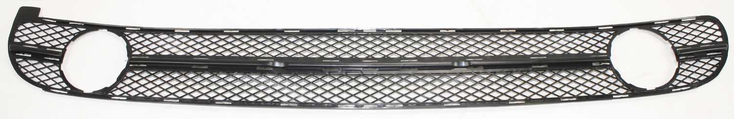 Front Bumper Grille Mesh Insert for Volkswagen Beetle 1998-2000, Center, Textured Black, with Fog Light Hole, Replacement