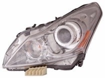 Left (Driver) Headlight Assembly for 2010 - 2013 Infiniti G37, Front Headlight Assembly Replacement Housing/Lens/Cover, Composite,  260601NM0C, Replacement